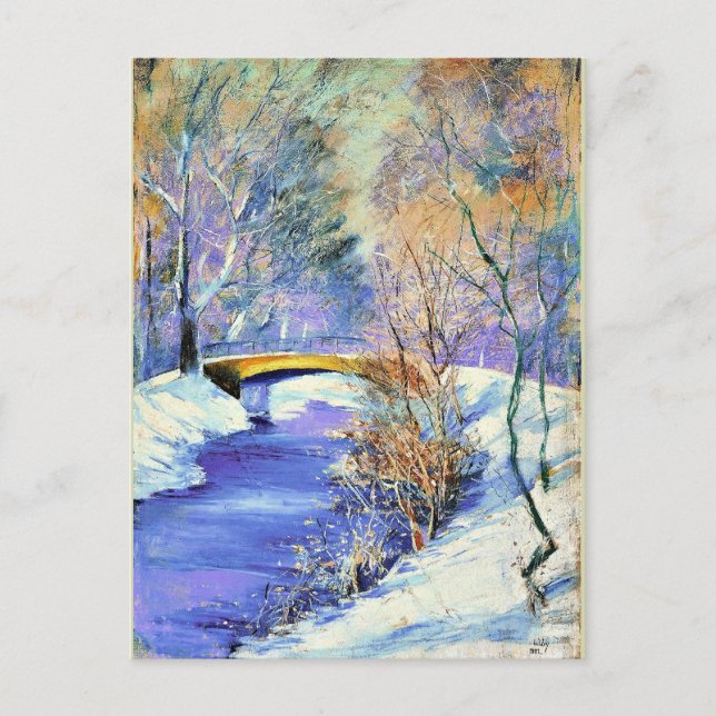 Carte Postale Tiergarten im Winter, célèbre peinture, (Devant)