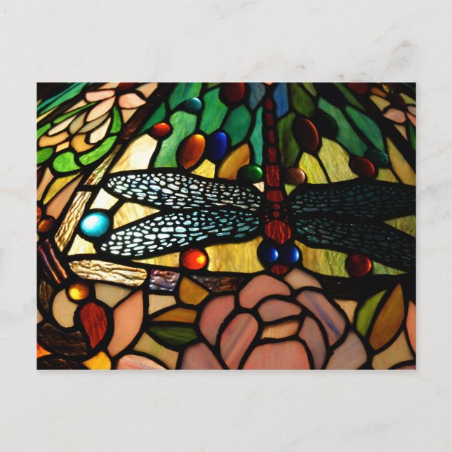 Carte Postale Tiffany Gros Plan En Verre Tiré Lampe Ombre (Devant)
