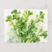 Tige de céleri frais aquarelle botanique