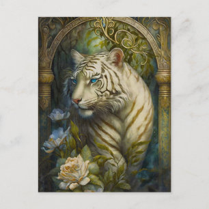 Carte postale Tiger blanc