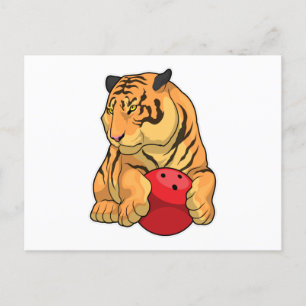 Carte Postale Tiger Bowling Bowling boule