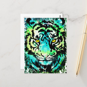 Carte postale Tiger - Carte postale Tiger coloré
