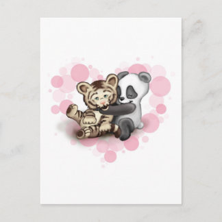Carte Postale Tiger et Panda