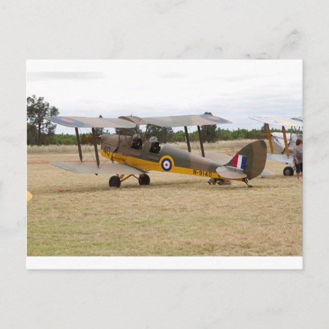 Carte Postale Tiger Moth 80E Anniversaire Vol (Devant)