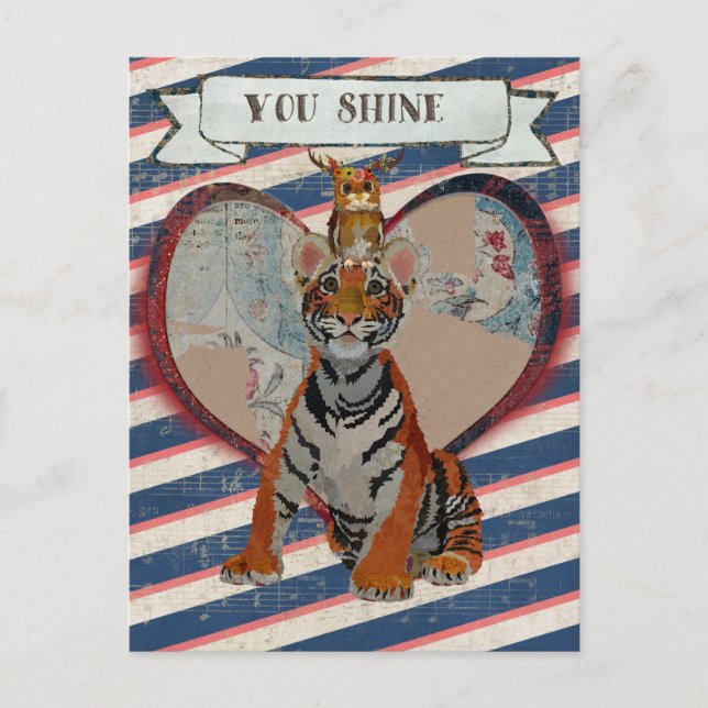 Carte Postale TIGER & OWL VALENTINE (Devant)