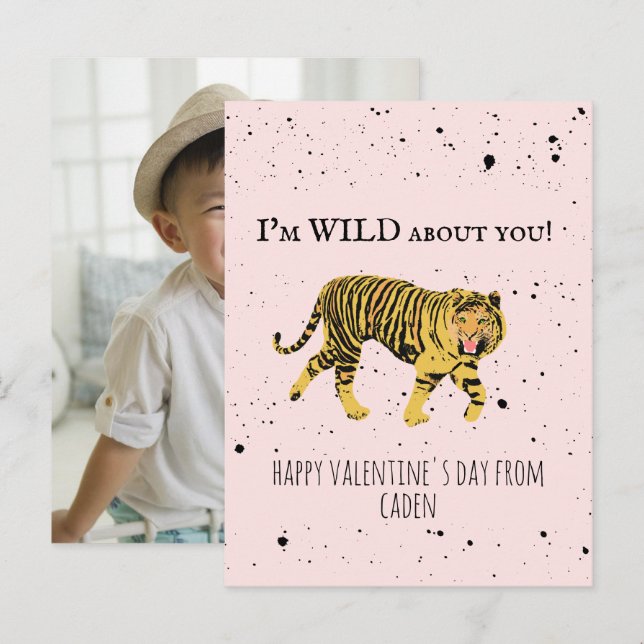 Carte Postale Tiger Wild À propos de vous Valentine Classroom Ph (Devant / Derrière)