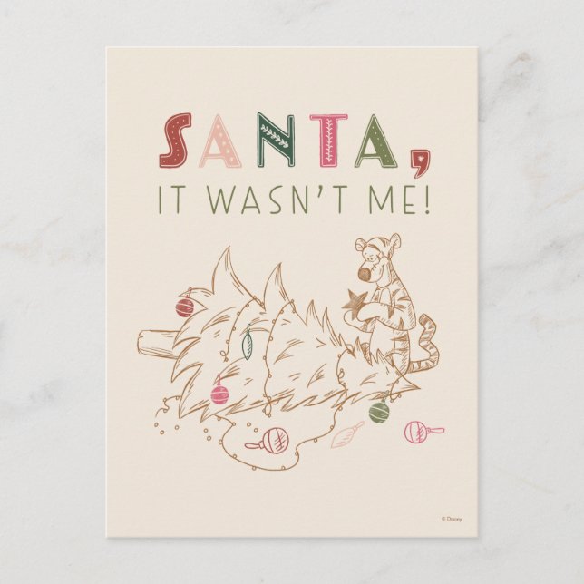 Carte Postale Tigger | Père Noël, ce n'était pas moi (Devant)
