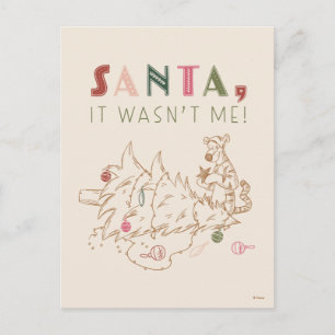 Carte Postale Tigger Père Noël, ce n'était pas moi