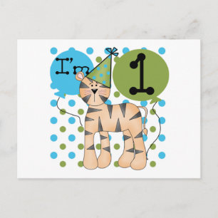 Carte Postale Tigre 1er Anniversaire T-shirts et cadeaux