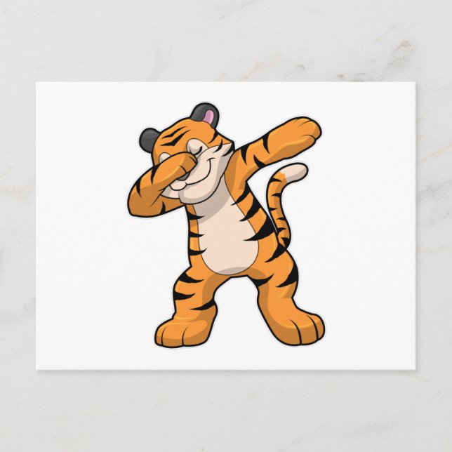 Carte Postale Tigre à Hip hop Dance Dab (Devant)