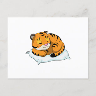 Carte Postale Tigre au coucher avec Coussin