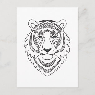 Carte Postale Tigre blanc inspiré