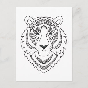 Carte Postale Tigre blanc inspiré