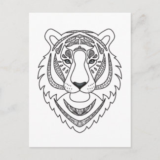 Carte Postale Tigre blanc inspiré