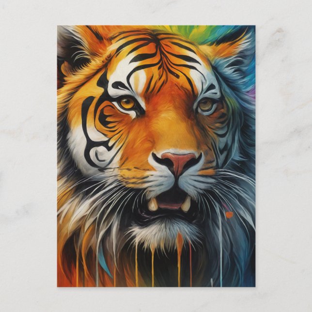 Carte Postale Tigre coloré (Devant)