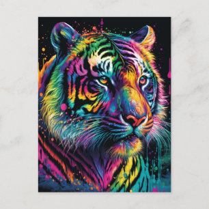 Carte postale Tigre colorée