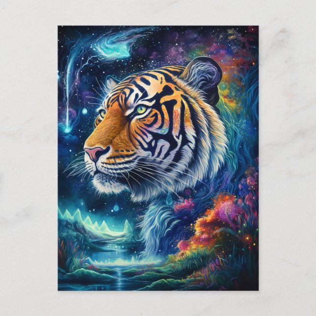 Carte Postale Tigre cosmique (Devant)