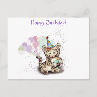 Carte Postale Tigre d'anniversaire