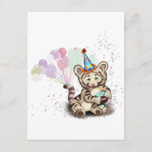 Carte Postale Tigre d'anniversaire