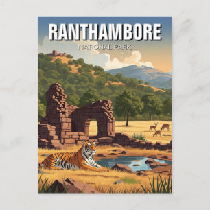 Carte Postale Tigre dans le parc national de Ranthambore Inde Vo