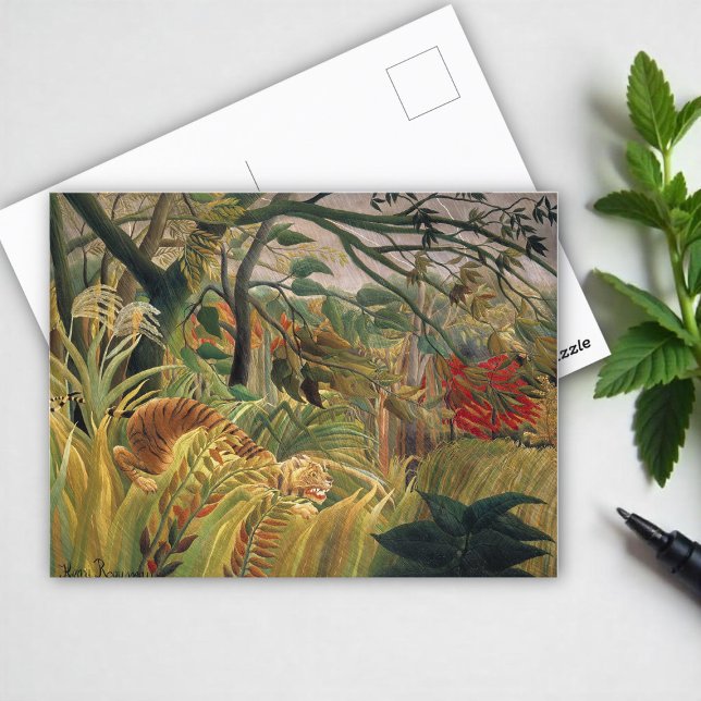 Carte Postale Tigre dans une tempête tropicale par Henri Roussea (Créateur téléchargé)
