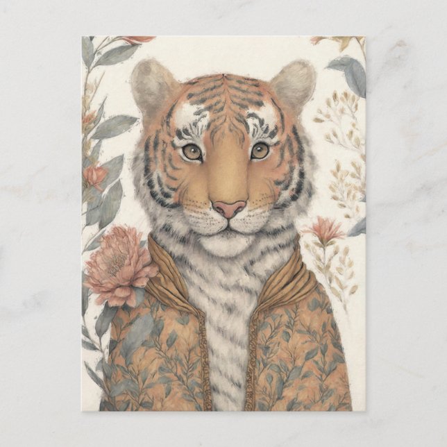 Carte Postale Tigre dans une veste (Devant)