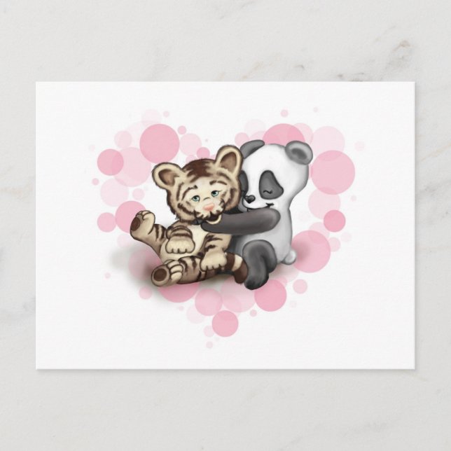 Carte Postale Tigre et panda (Devant)