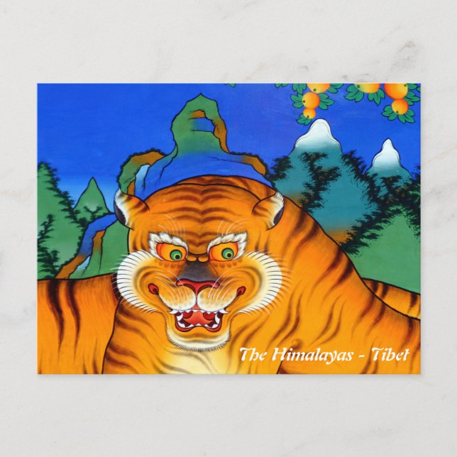 Carte Postale Tigre, Himalaya, jungle Népal / Tibet (Devant)