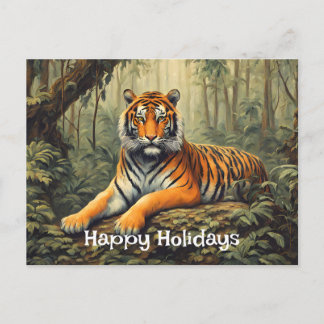 Carte Postale Tigre Sauvage Dans La Forêt Tropicale Vintage