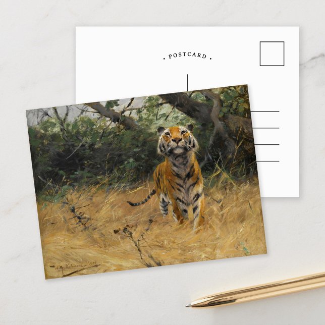 Carte Postale Tigre sur la montre | Wilhelm Kuhnert (Créateur téléchargé)