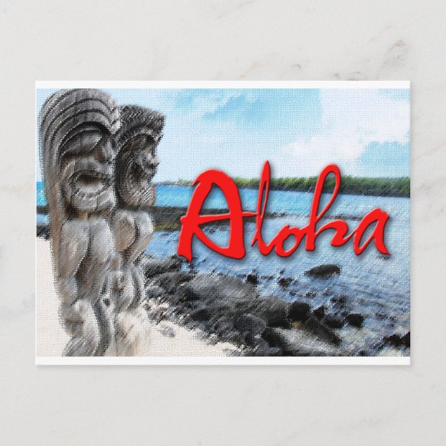 Carte Postale Tiki Aloha (Devant)