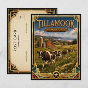 Carte Postale Tillamook Oregon Art Déco Vintage de l'Âge d'Or
