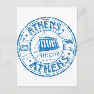 Carte Postale Timbre d'Athènes