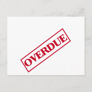 Carte Postale Timbre en retard - Encre rouge