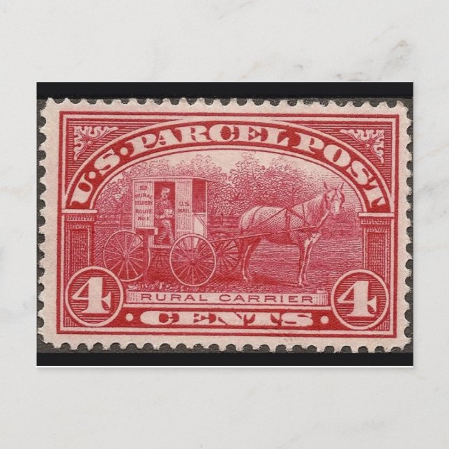 Carte postale Timbre gravé vintage (Devant)