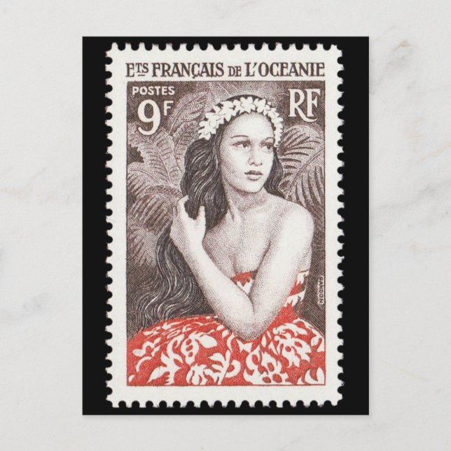 Carte postale Timbre gravé vintage (Devant)