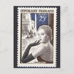 Carte postale Timbre gravé vintage