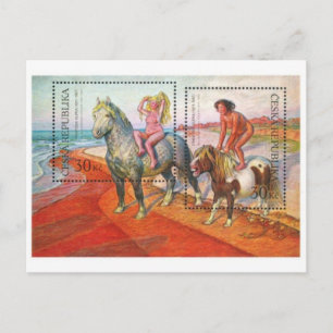 Carte postale Timbre gravé vintage