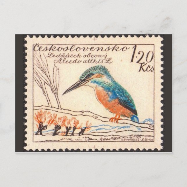 Carte postale Timbre gravé vintage (Devant)