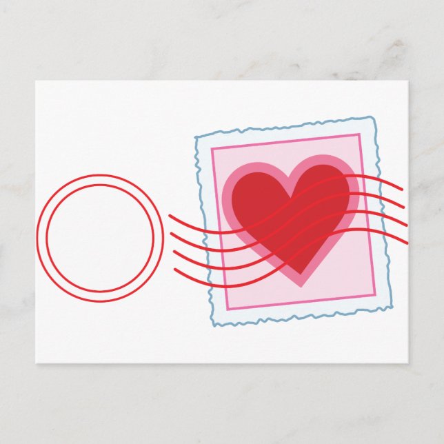 Carte Postale Timbre lettre d'amour (Devant)