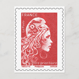 Carte Postale Timbre Marianne