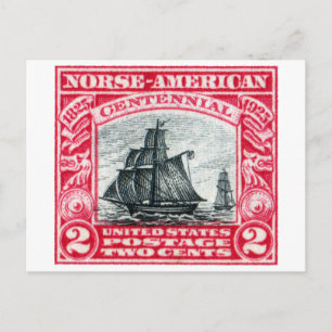 Carte Postale Timbre Norse Américain 1925