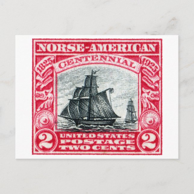 Carte Postale Timbre Norse Américain 1925 (Devant)