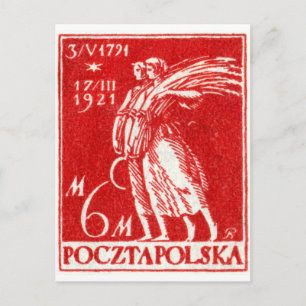 Carte Postale Timbre Postage polonais de 1921