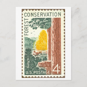 Carte Postale Timbre-poste américain vintage pour la conservatio