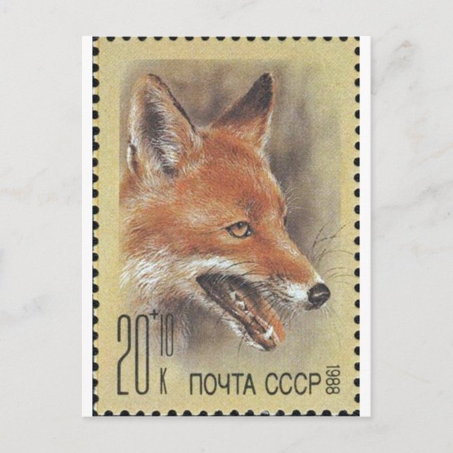 Carte Postale Timbre URSS ~ Fox (Devant)