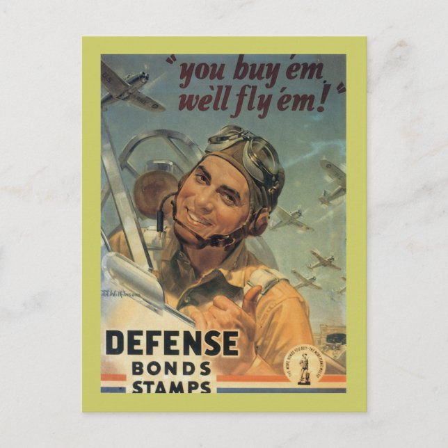 Carte Postale Timbres de lien de défense (Devant)