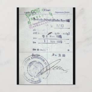 Carte Postale Timbres de visa et d'entrée de l'Allemagne de l'Es