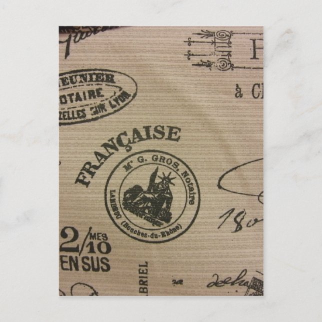 Carte Postale Timbres de voyage français (Devant)