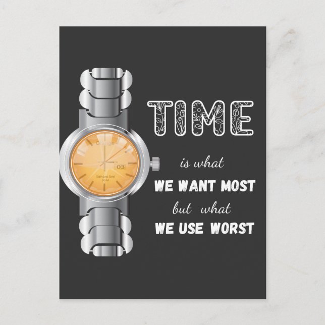 Carte Postale Time Inspiration Quote (Devant)